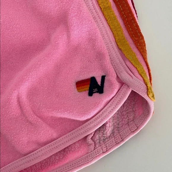 Aviator Nation Pink Shorts with Rainbow Stripes - Picture 4 of 5